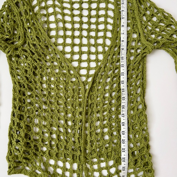 Green Crochet Open-Knit Sweater - Picture 6 of 6